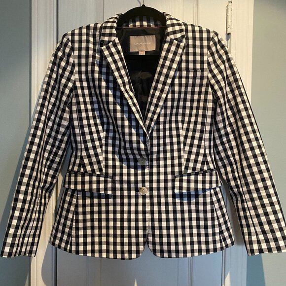Banana Republic Gingham Blazer – Size 4P - Picture 1 of 6